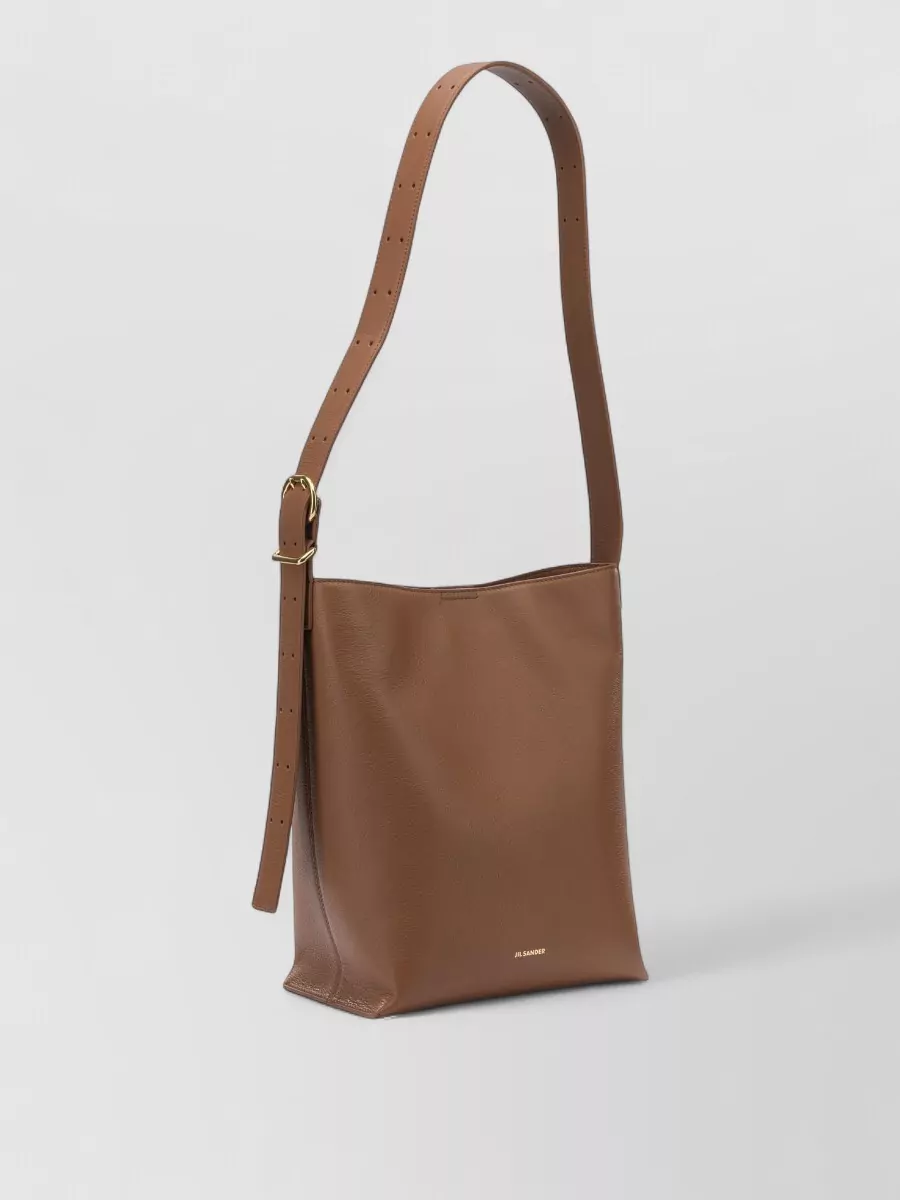Jil Sander Small Cannolo Shoulder Bag With Adjustable Strap