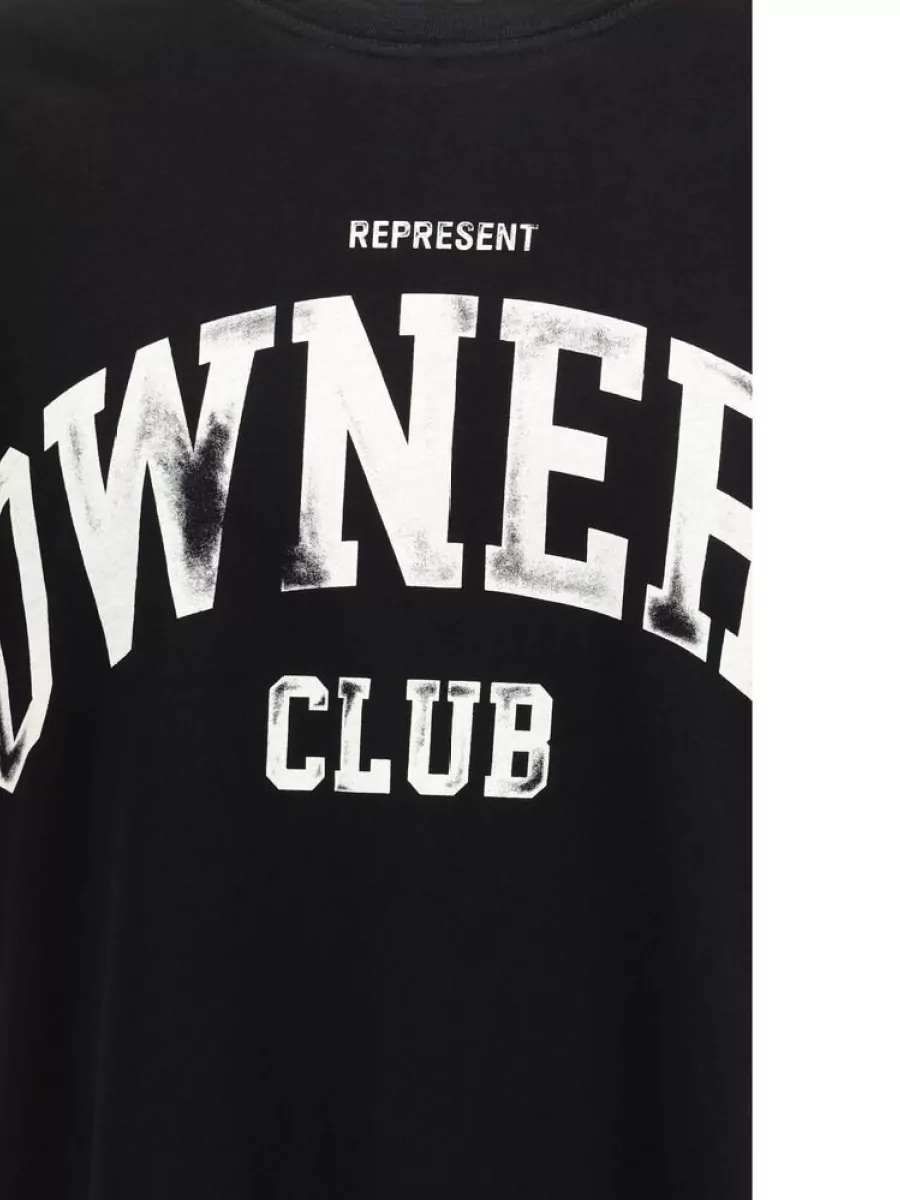 Represent Cotton Boxy Cropped Graphic T-Shirt