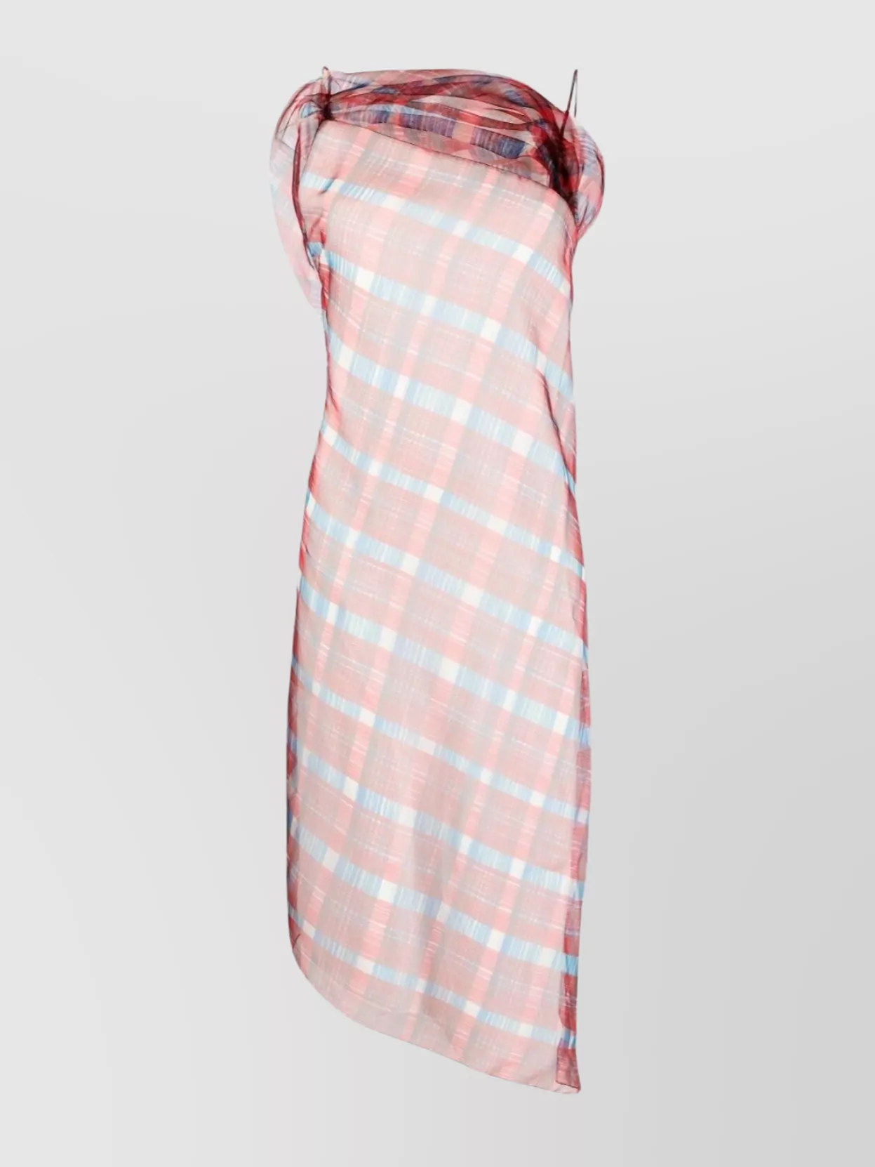 Shop Ferragamo Asymmetric Hem Sleeveless Dress With Cowl Neckline In Pastel