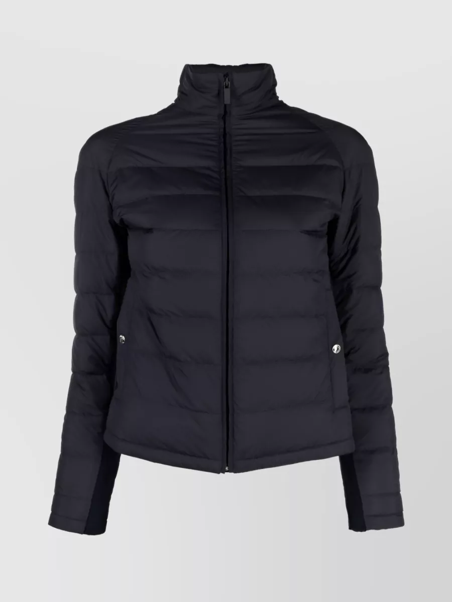 Shop Thom Browne Padded Zippered Jacket With Front Pockets In Blue