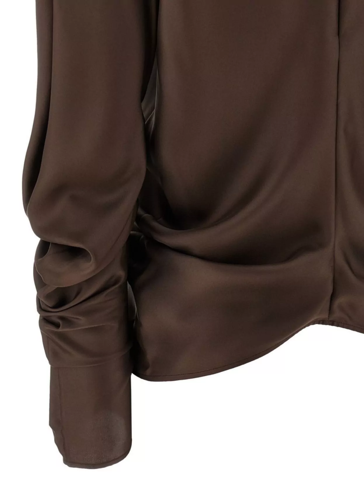 The Row Draped Long Sleeve High Neck Blouse