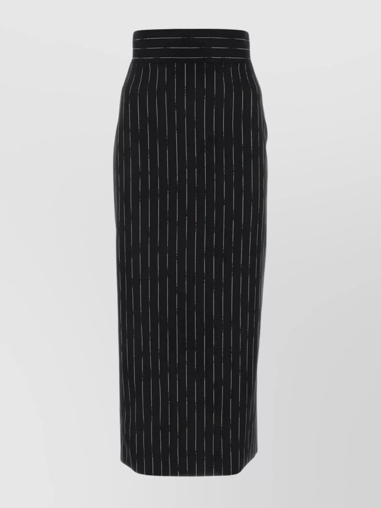 Shop Alexander Mcqueen Embroidered Striped Wool Skirt In Black