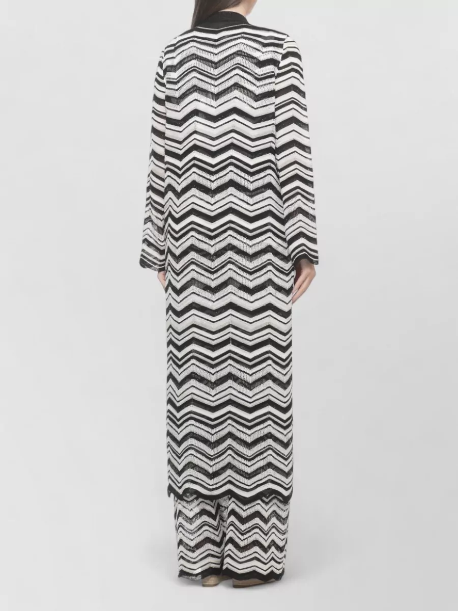 D.exterior Geometric Lurex Long Cardigan