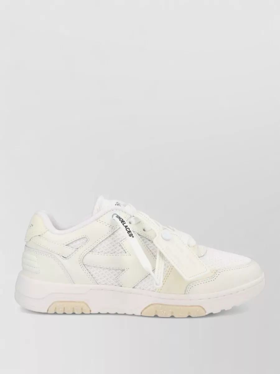 Off-White Low Sneakers Round Toe Perforated Panels