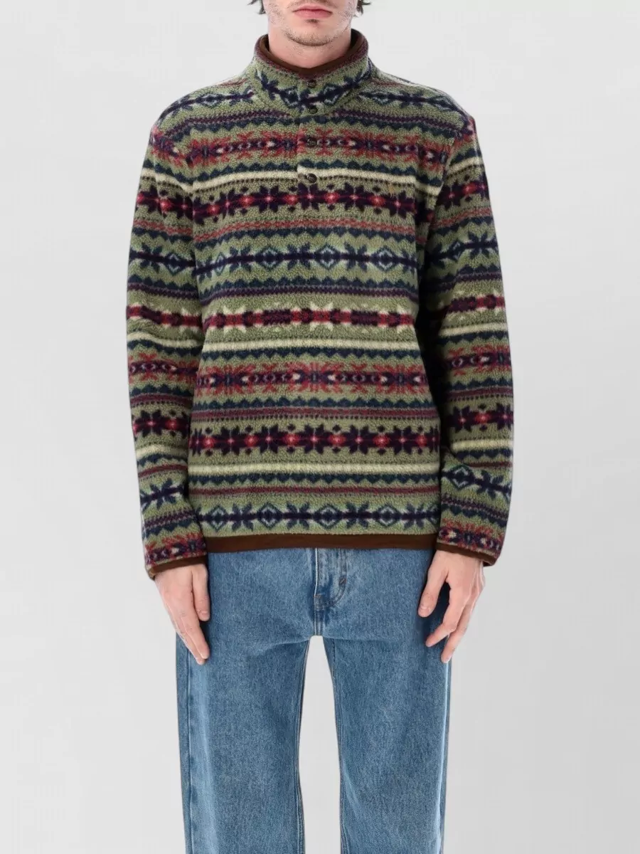 Polo Ralph Lauren Patterned fleece stand collar pullover