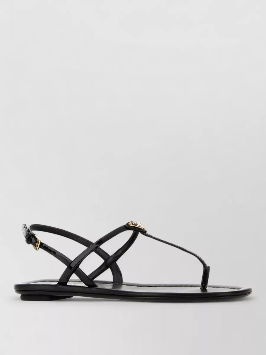 Prada patent leather thong sandals