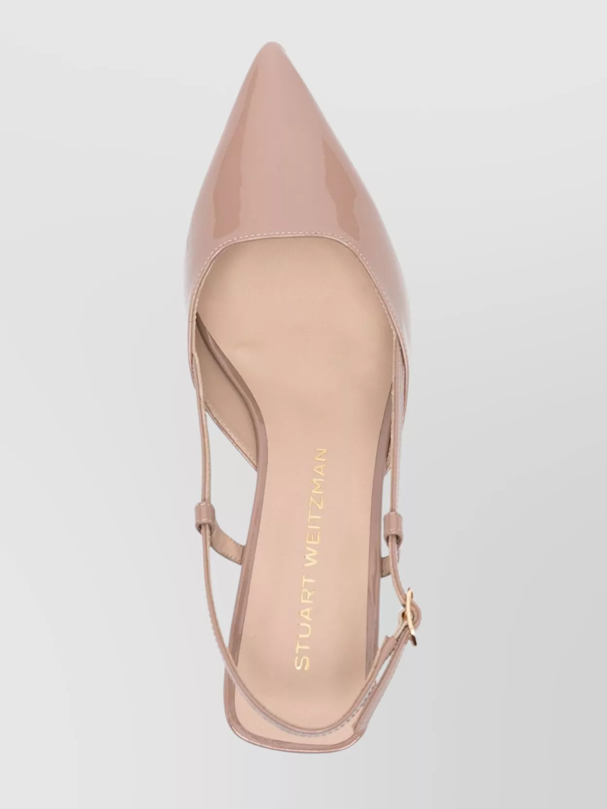 Stuart Weitzman Slingback Kitten Heel Patent Buckle