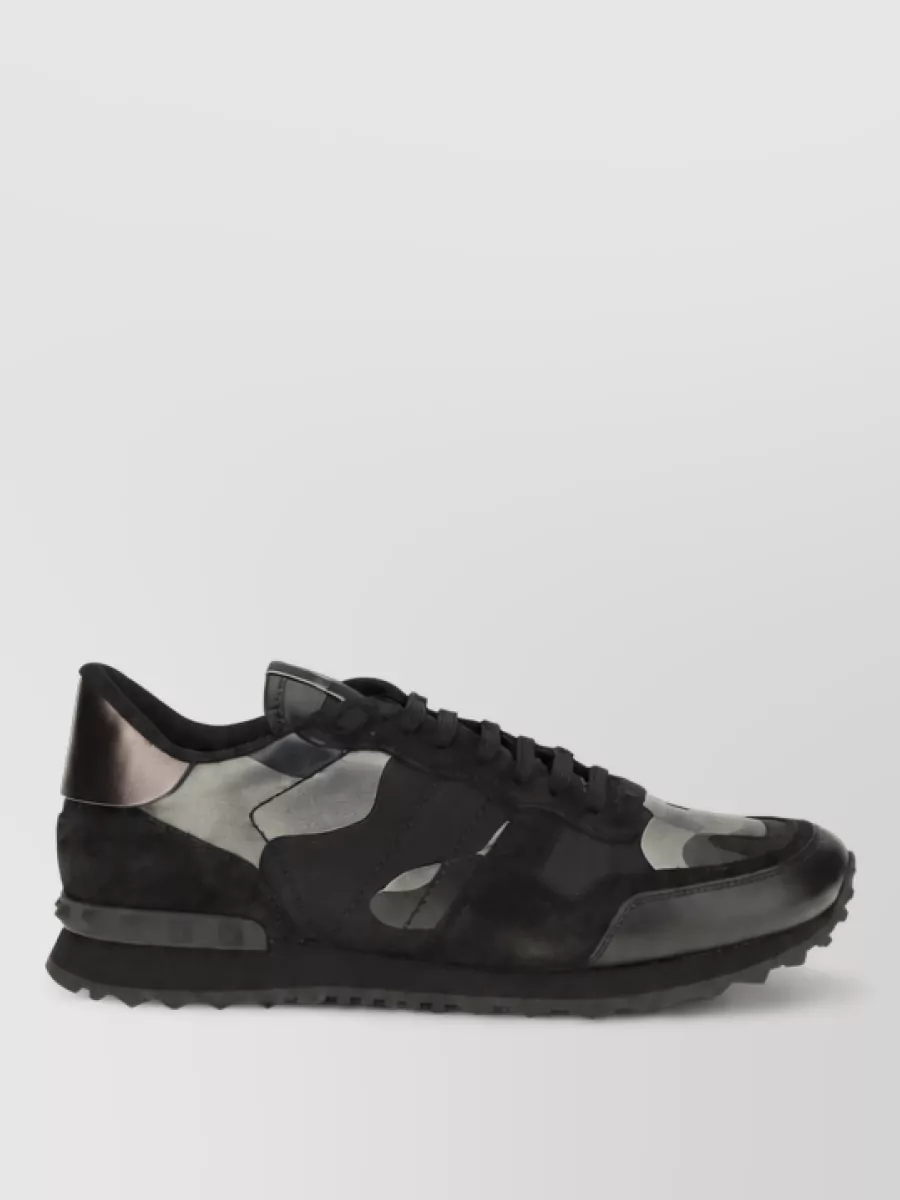 Valentino Garavani Leather Camouflage Sneakers
