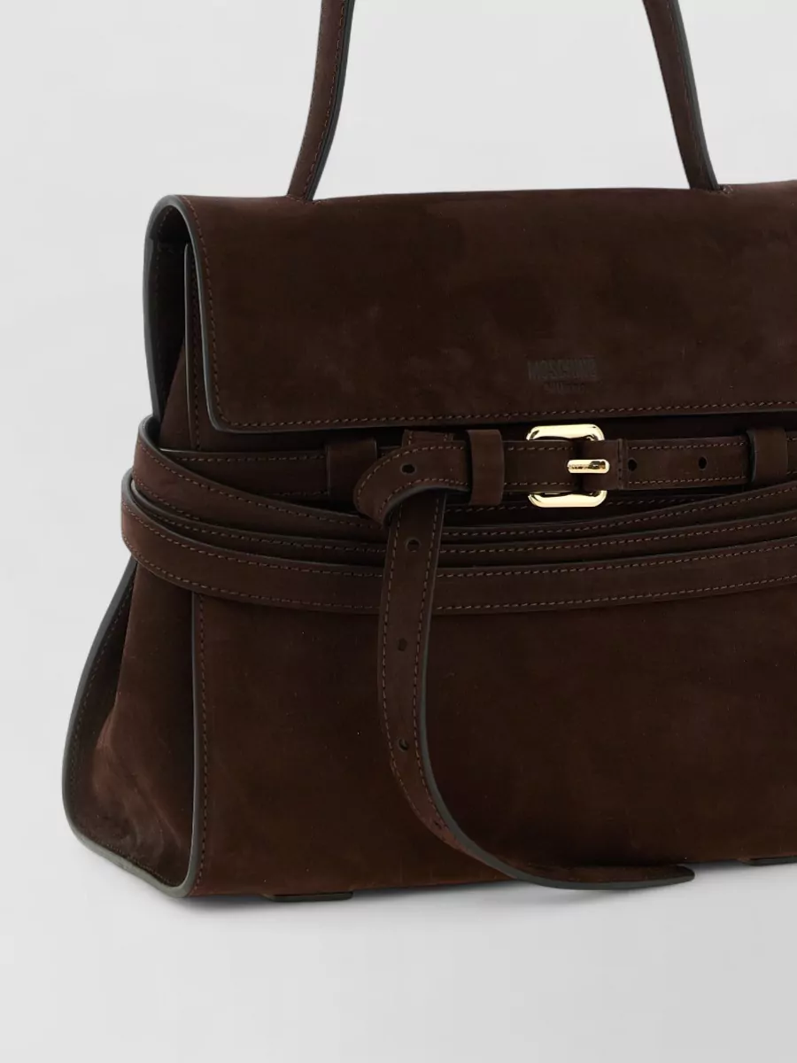 Moschino Leather Top Handle Shoulder Bag