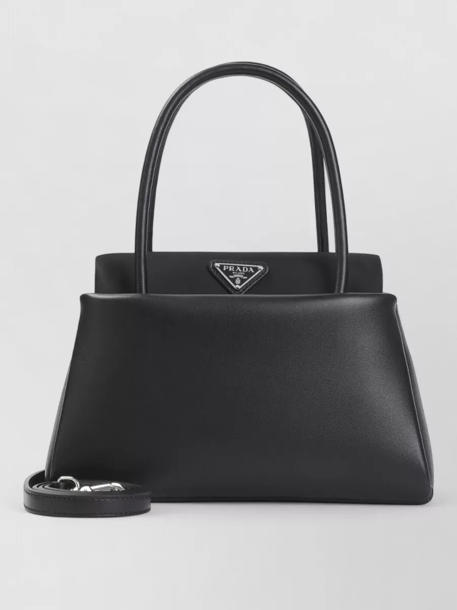 Prada Triangle Leather Tote Bag