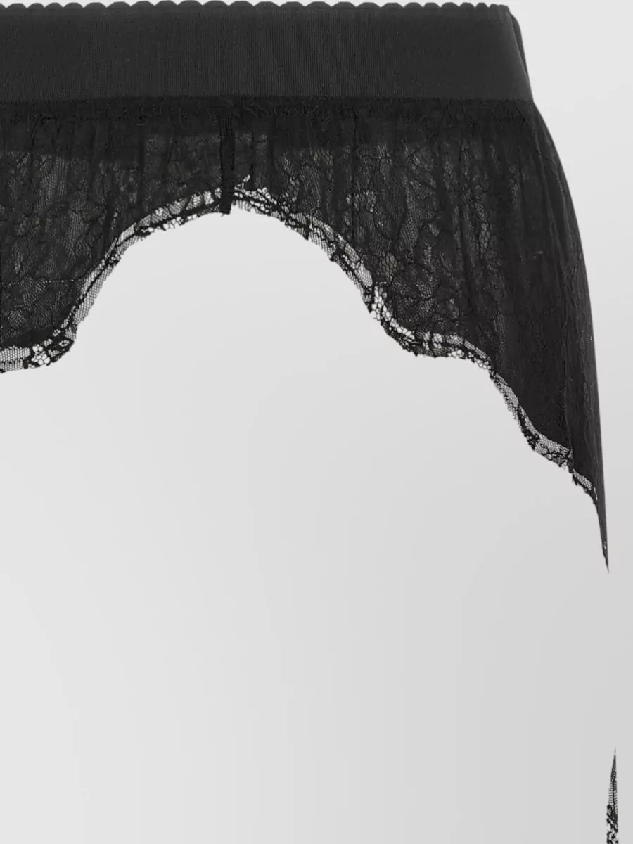 The Attico Lace Insert Midi Skirt