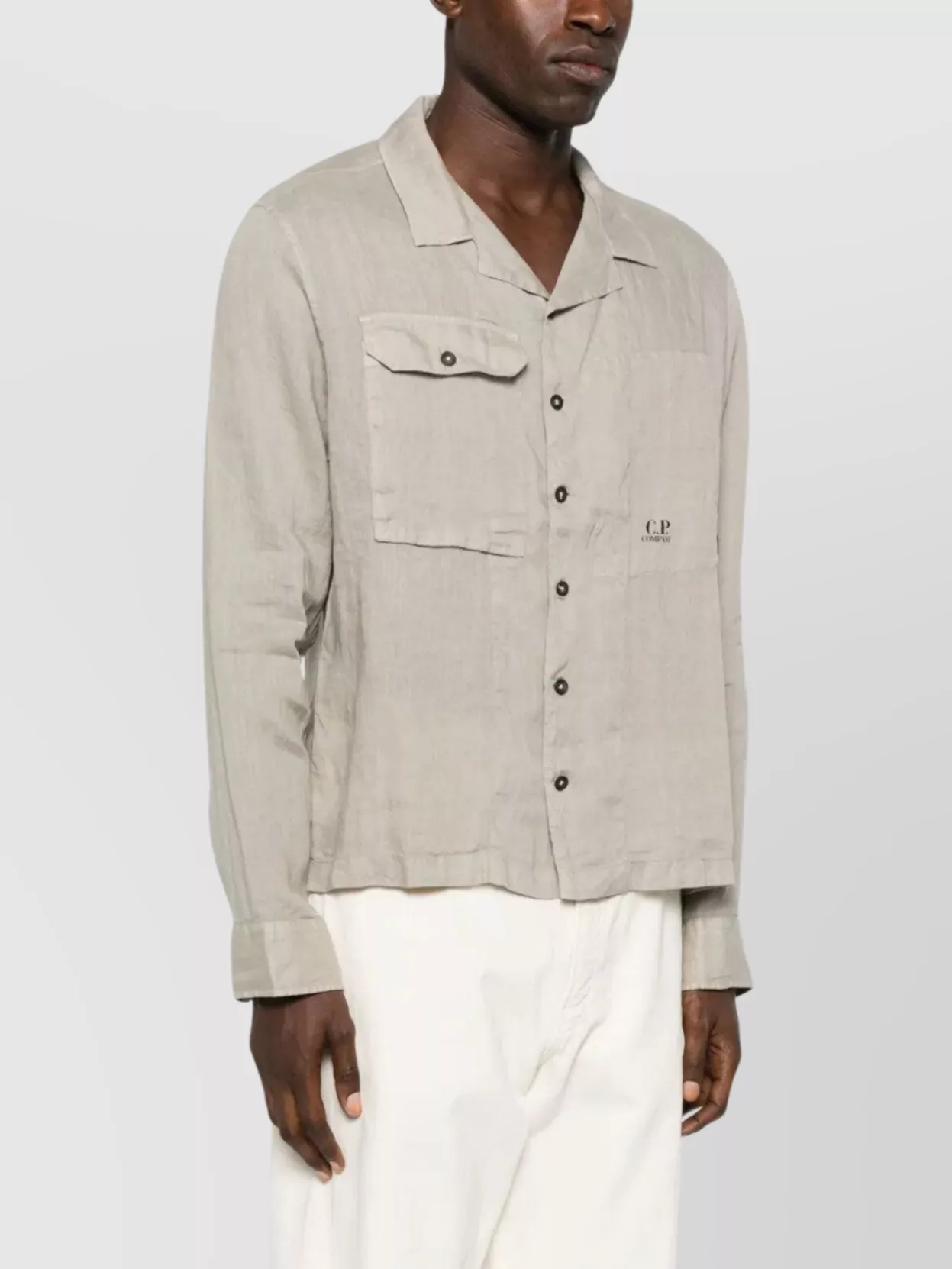 C.p. Company Casual Linen Long Sleeve Overshirt