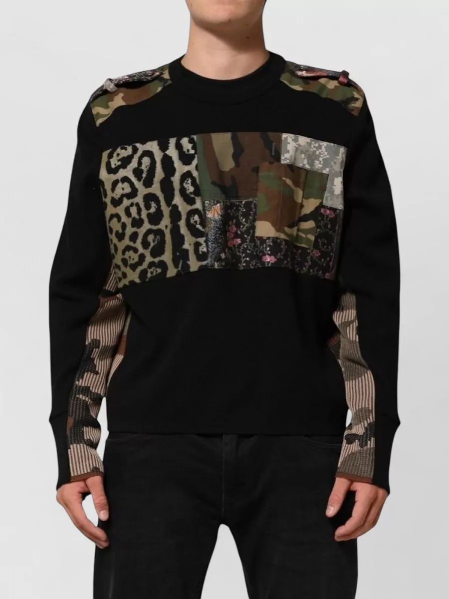 Dolce&Gabbana patchwork crew neck sweater