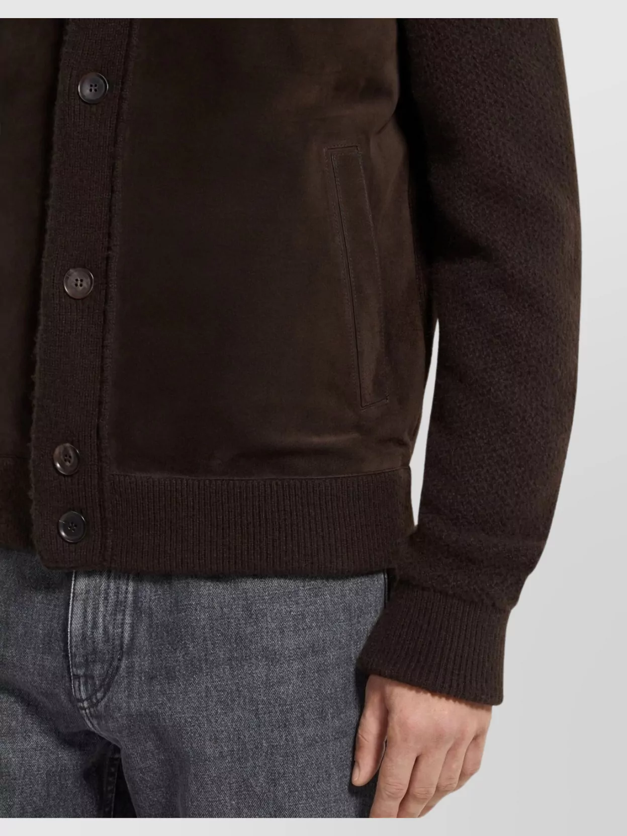 Zegna Jacket With High Collar And Ribbed Cuffs