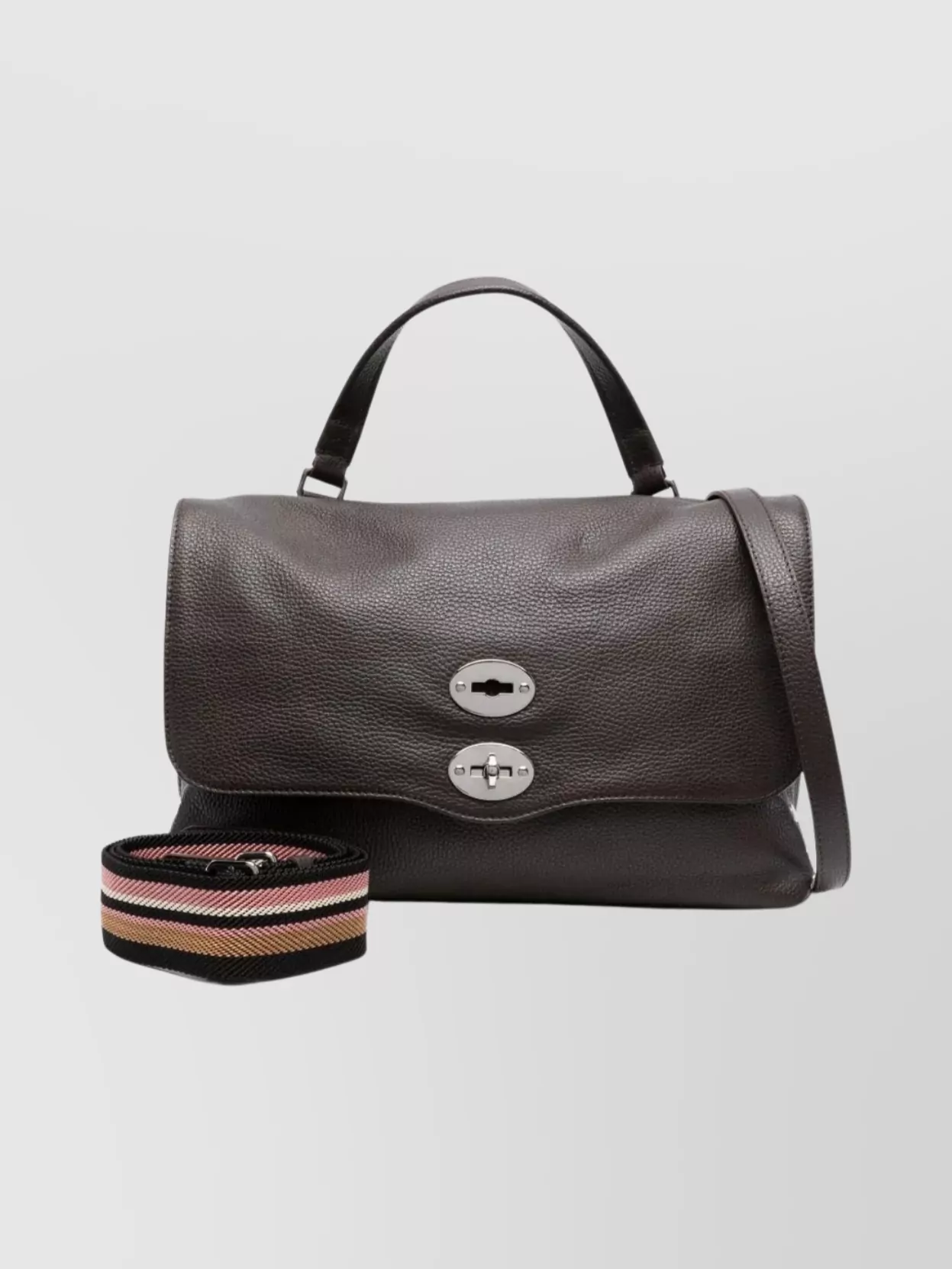 Zanellato Large Leather Tote Bag With Silver Hardware