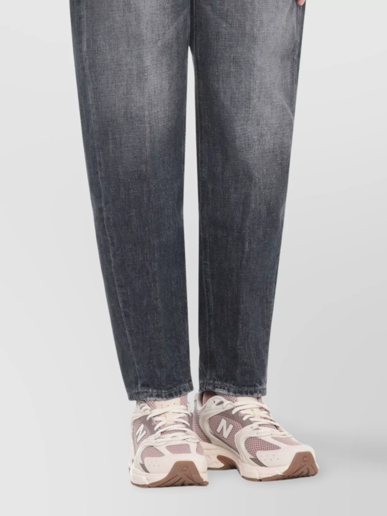Dondup High Waist Straight Leg Cotton Trousers