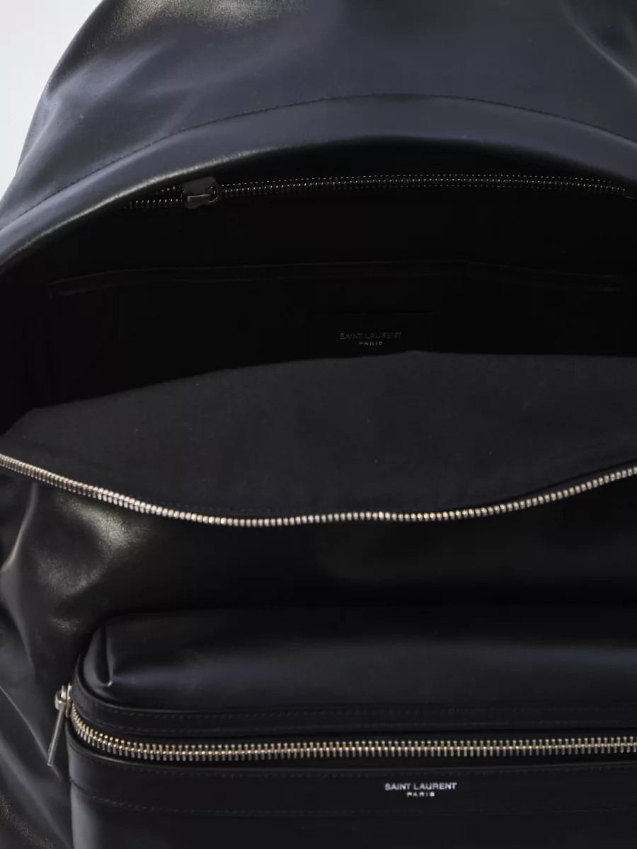 Saint Laurent Leather City Backpack Adjustable Straps Handle