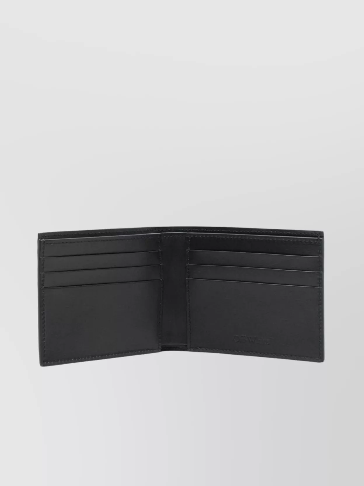 Off-White Leather Bifold Wallet For Book Lovers