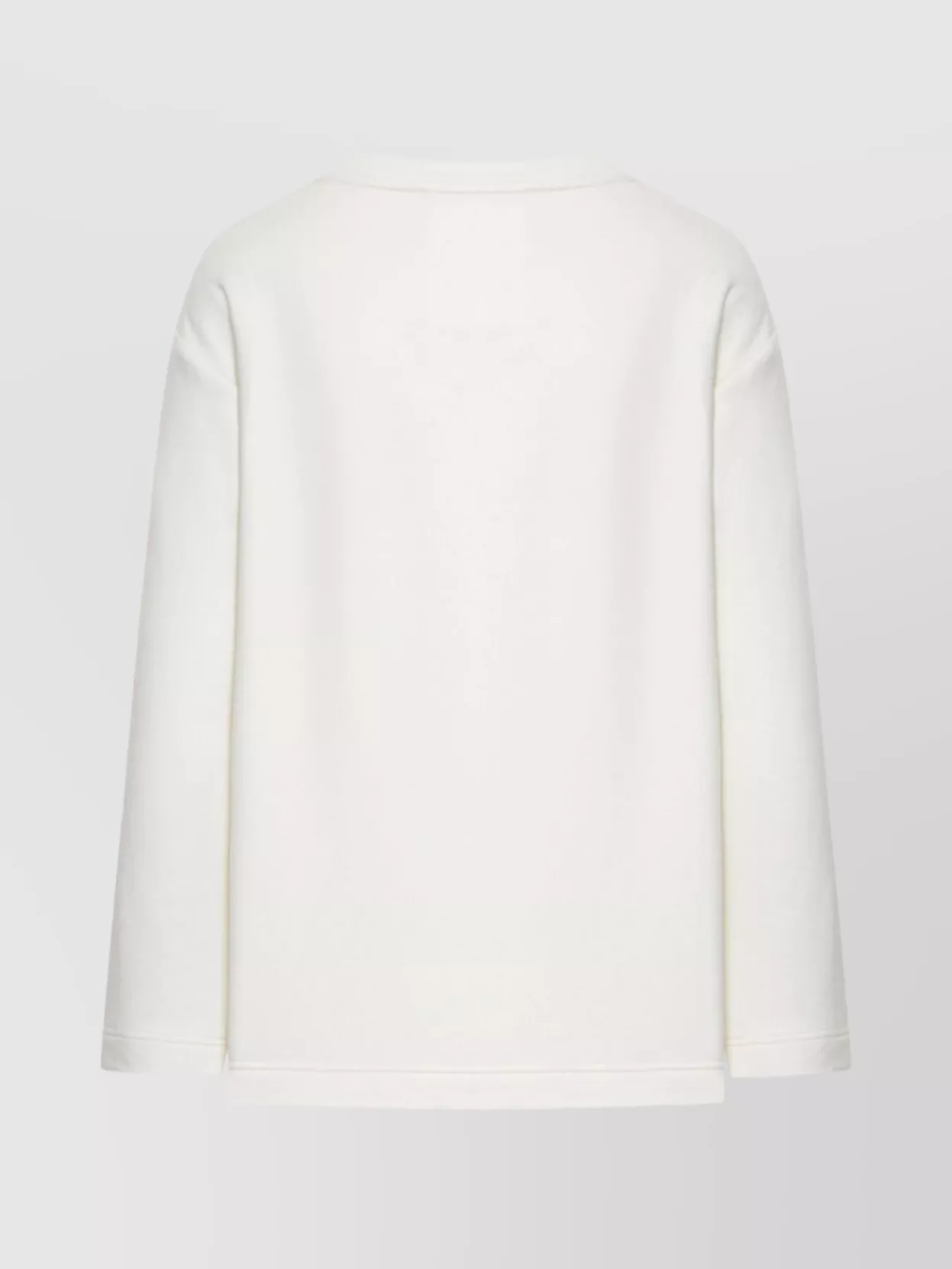 Max Mara Crewneck Cotton Sweatshirt With Long Sleeves In White