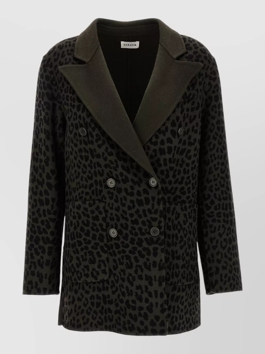 P.a.r.o.s.h. Animal-print double-breasted wool blazer