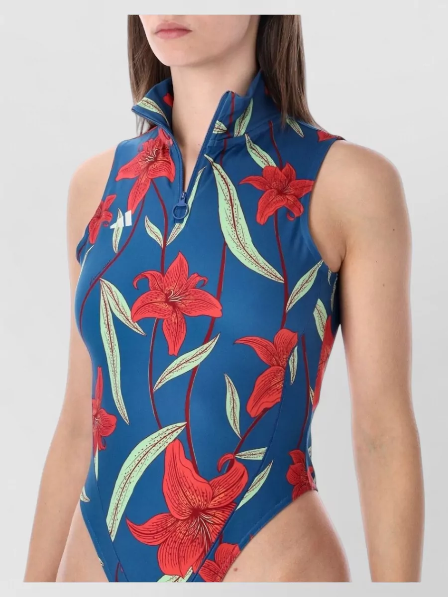 Adidas Originals Sleeveless Floral High Neck Fitted Top