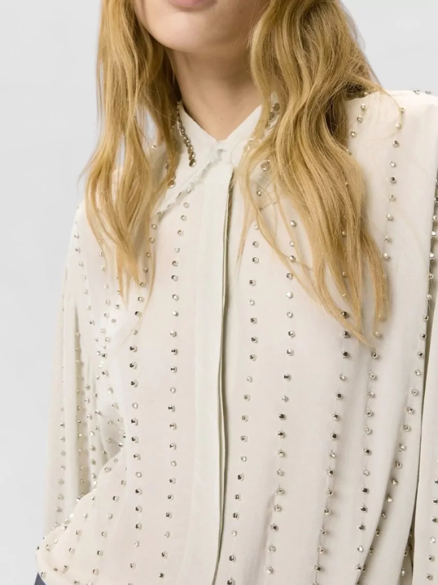 Pinko Embellished Pinstripe Long-Sleeve Shirt