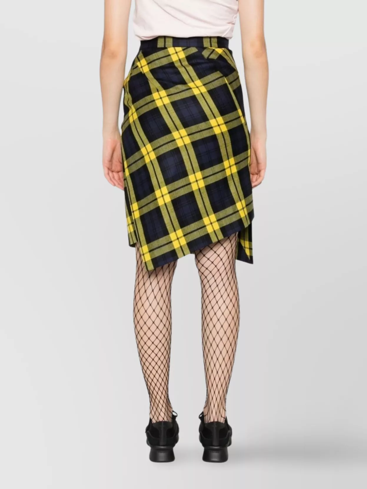 Vivienne Westwood Knee Length Plaid Skirt With Asymmetric Hem