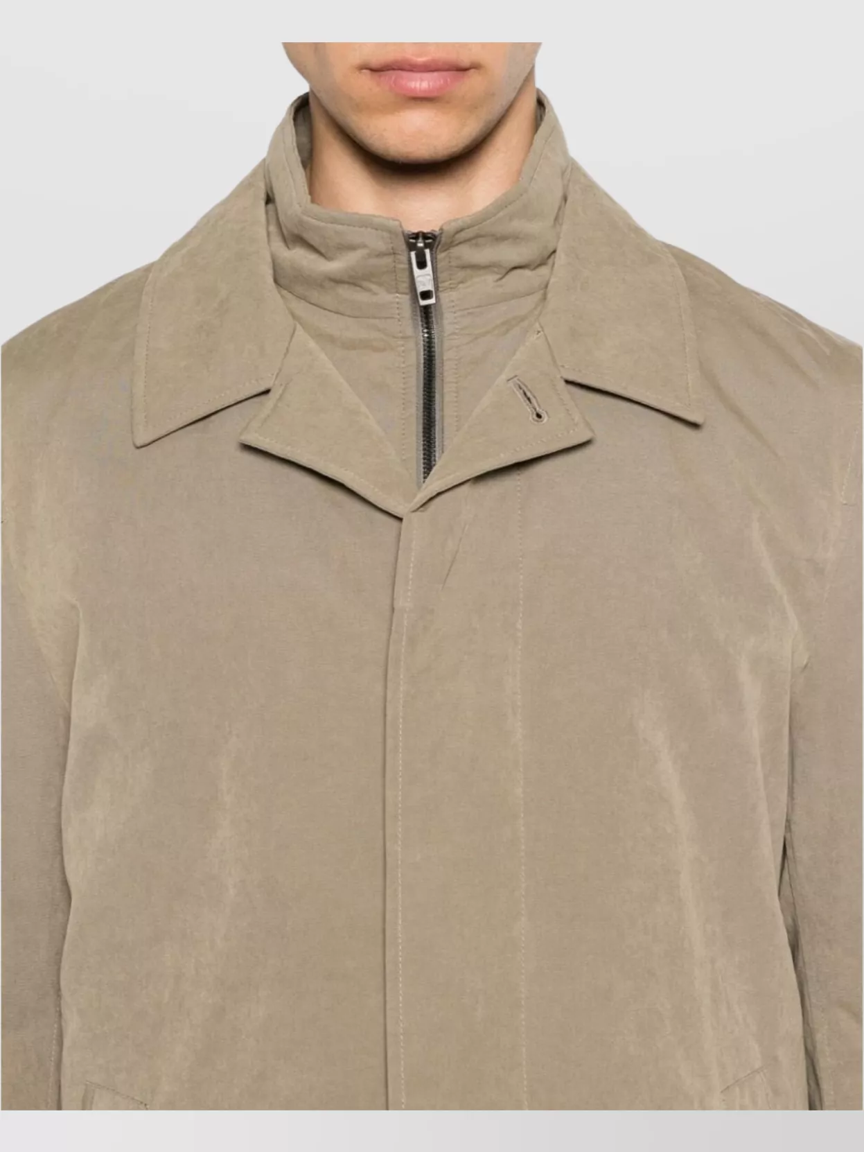 Fay Morning Coat With Belted Cuffs And High Neck