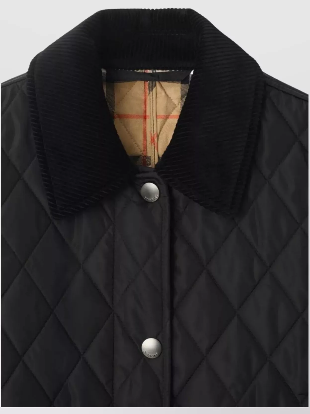 Shop Burberry Quilted Nylon Jacket Check Lining