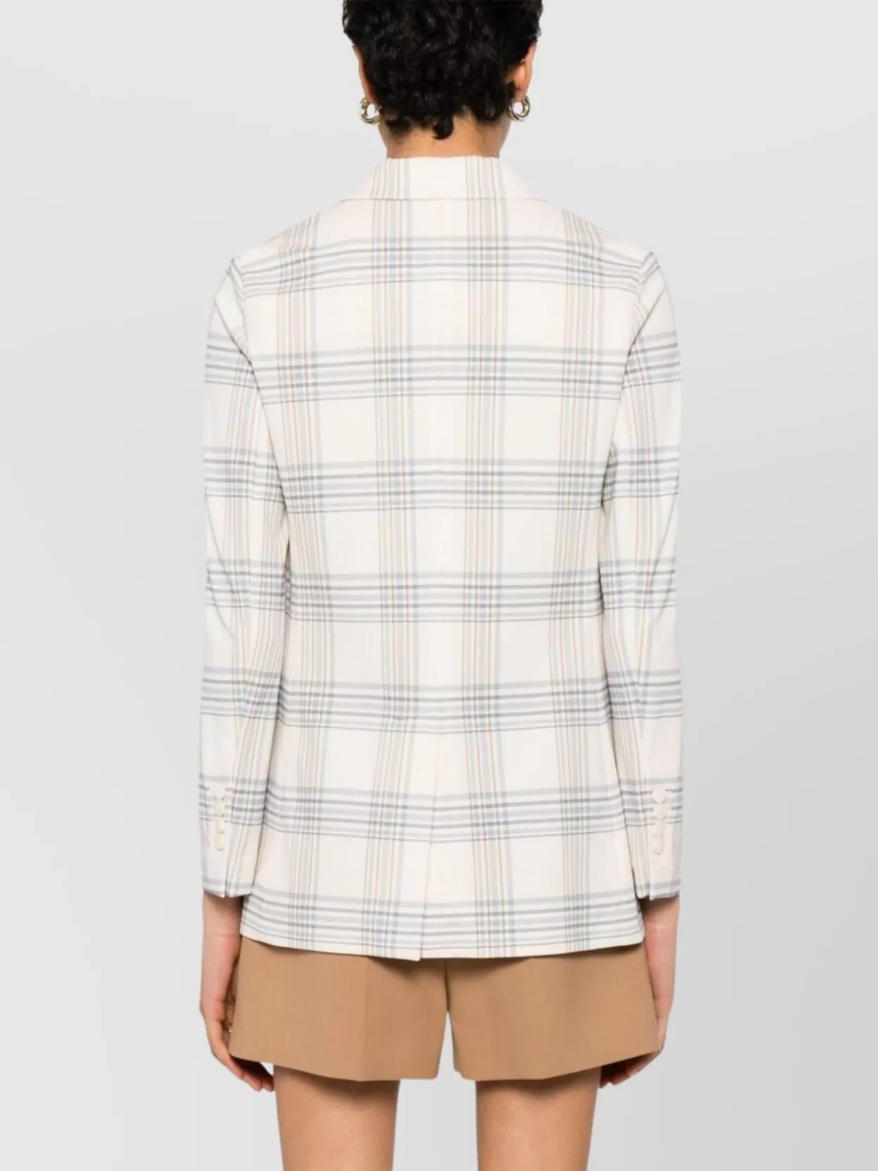 Circolo 1901 Check Pattern Double-Breasted Cotton Jacket