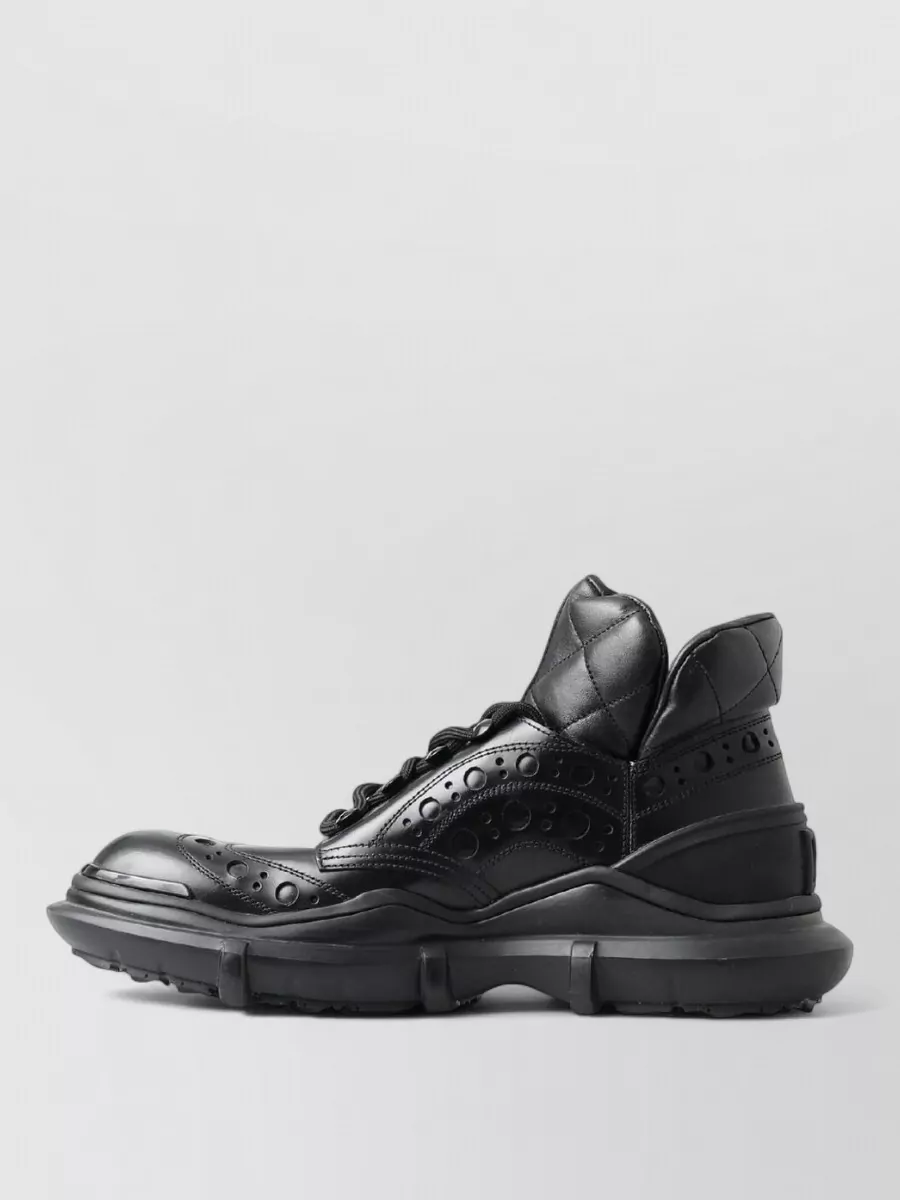 Dolce&Gabbana Leather Quilted Ankle Hi-Top Sneakers