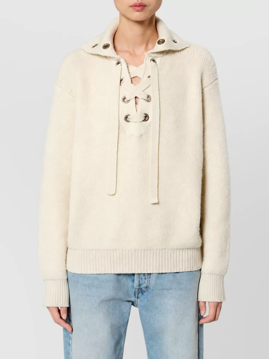 Isabel Marant Wool Alpaca High Neck Ribbed Sweater