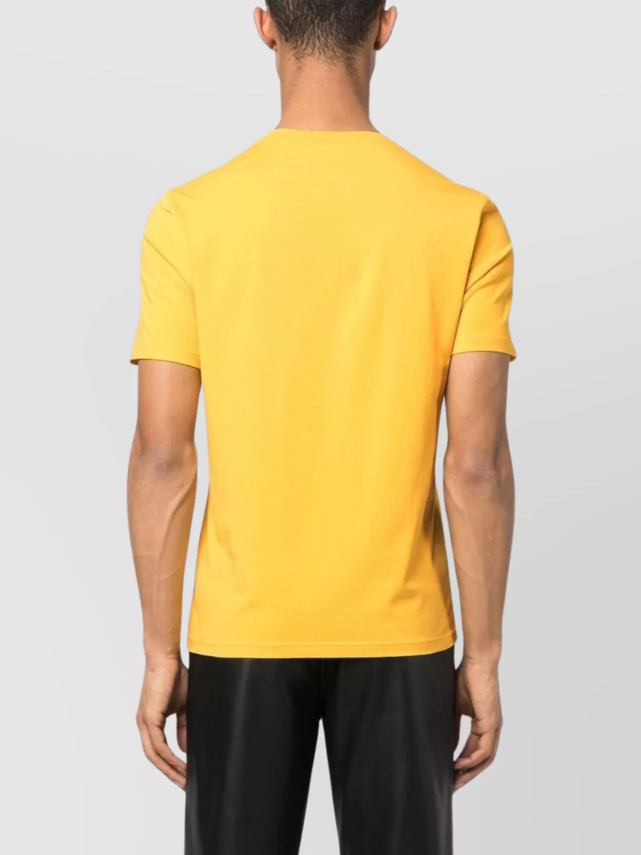 Moschino Cotton Stretch Crew Neck T-shirt In Gold