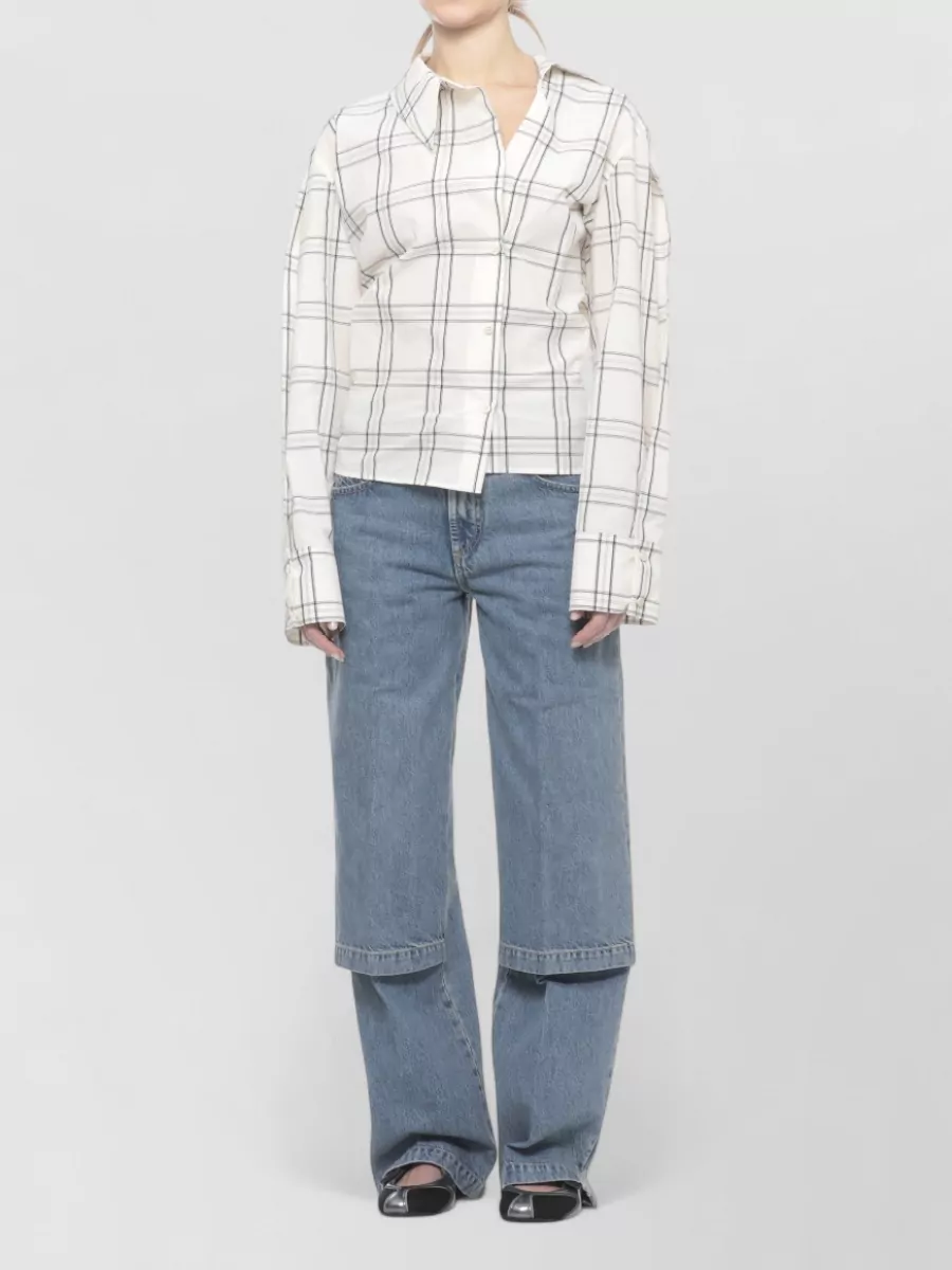 The Attico Checked Oversized Cotton Shirt