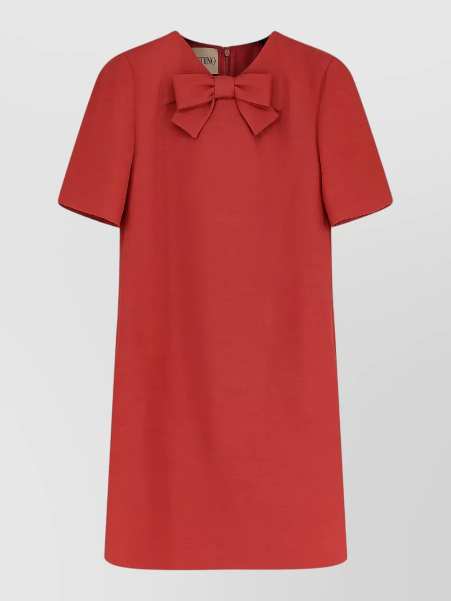 Valentino silk virgin wool short-sleeve mini dress