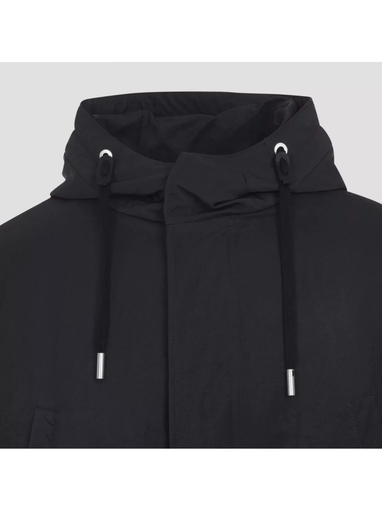 Ami Alexandre Mattiussi Long Hooded Parka With Drawstring And Pockets In Black