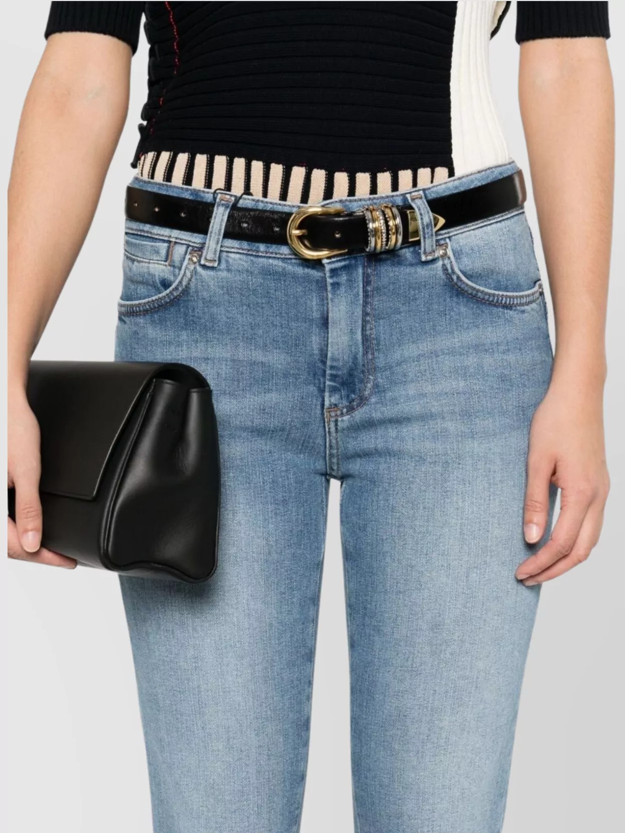 Sportmax Straight Trousers With Belt Loops And Contrast Stitching
