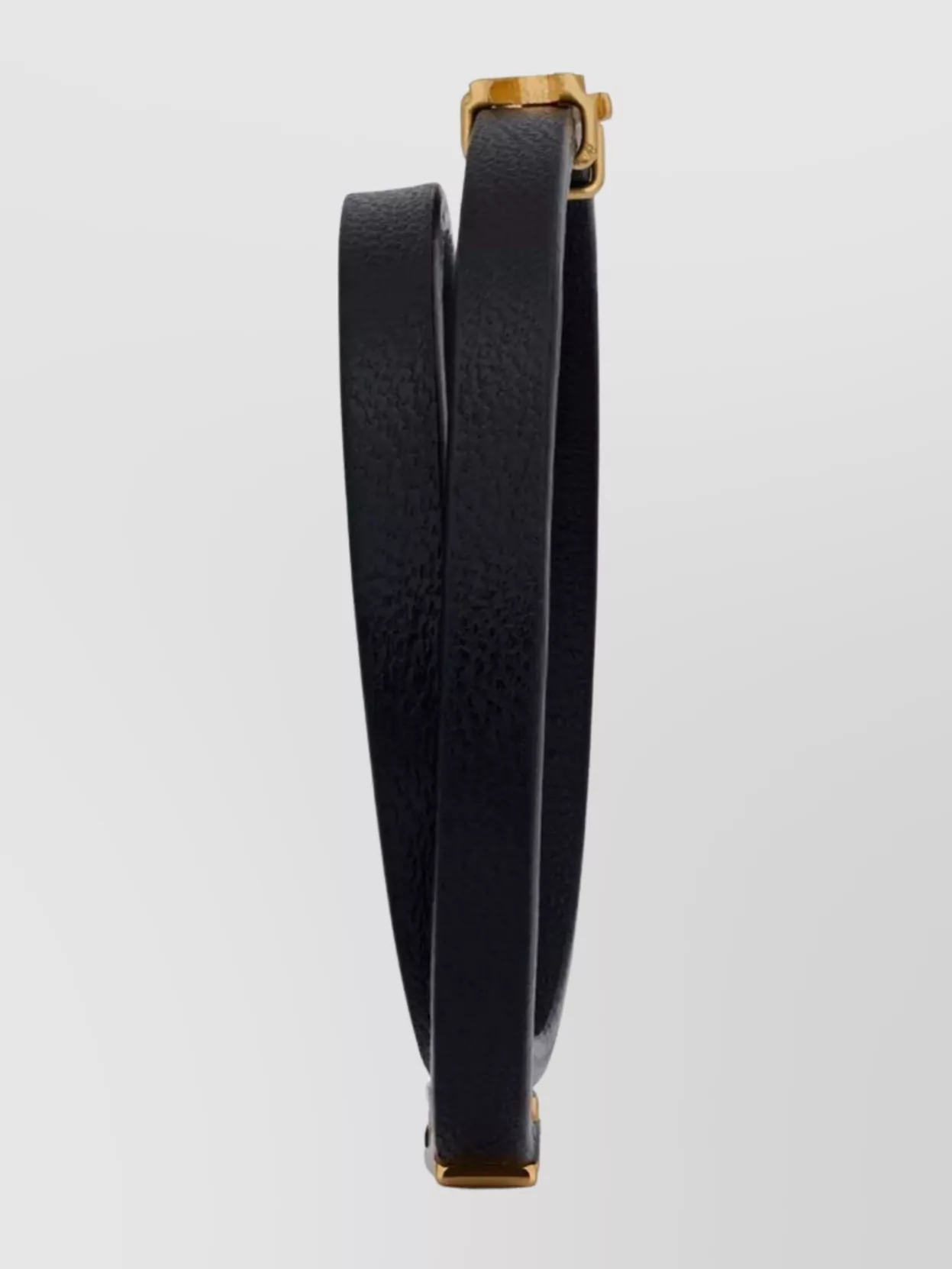Saint Laurent Cassandre Double Wrap Bracelet In Leather And Metal Accessories