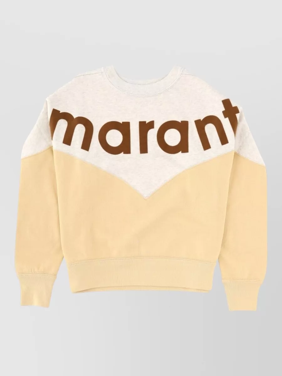 Isabel Marant Étoile Color Block Crew Neck Knit Sweater In Yellow