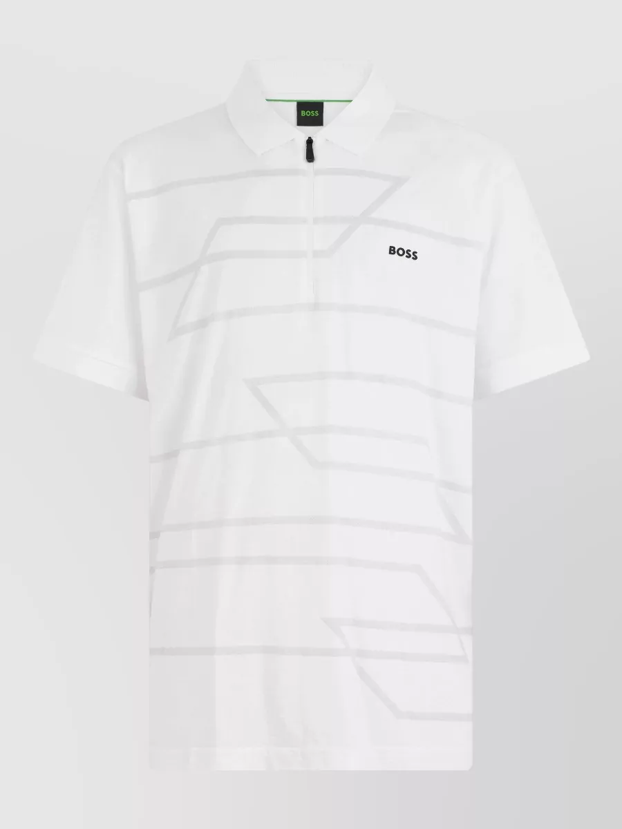 Boss cotton zip polo shirt