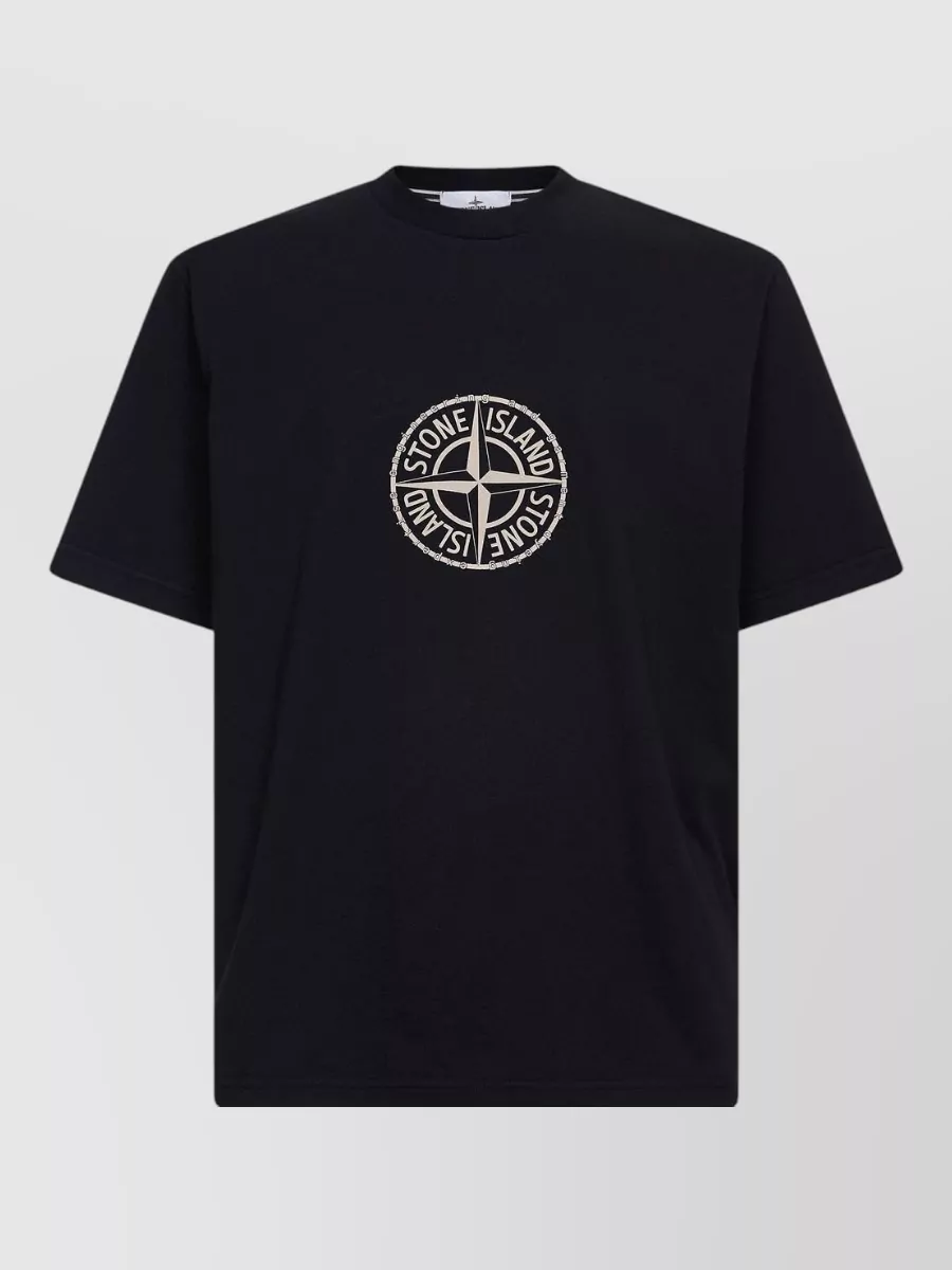 Stone Island Cotton Logo Print Regular Fit T-Shirt