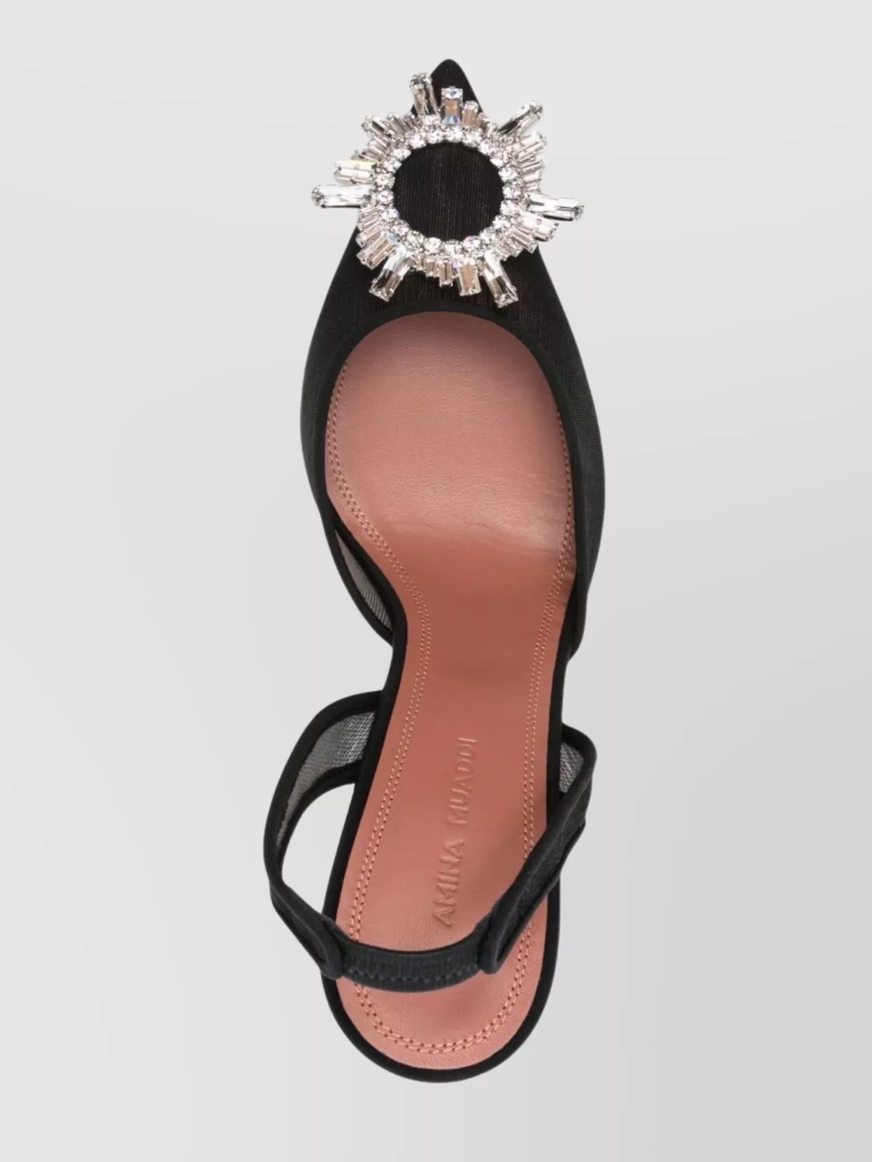 Amina Muaddi Mesh Slingback Pumps Detail Embellished