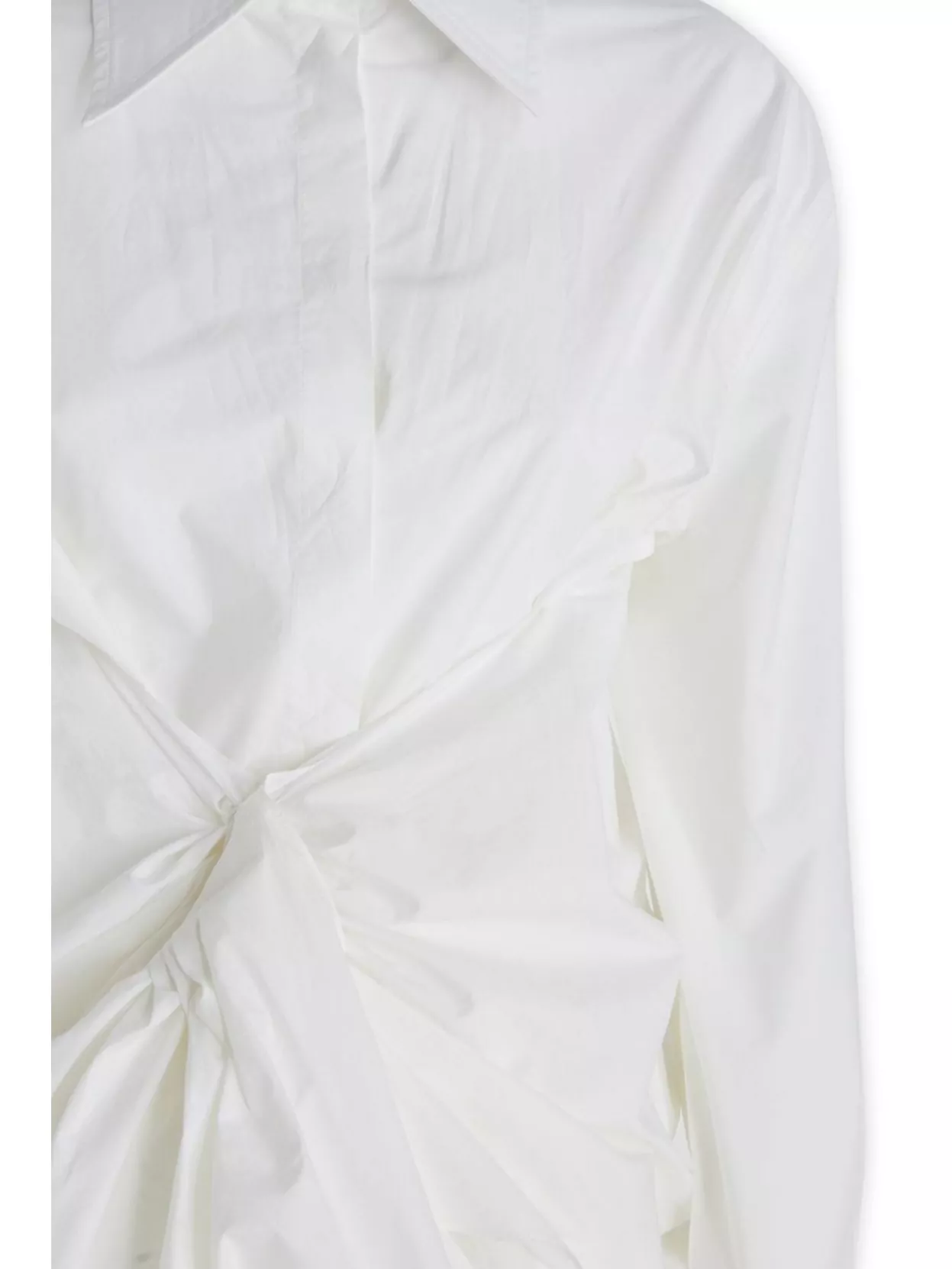 Shop Quira Draped Sleeves Oversized Cotton Shirt