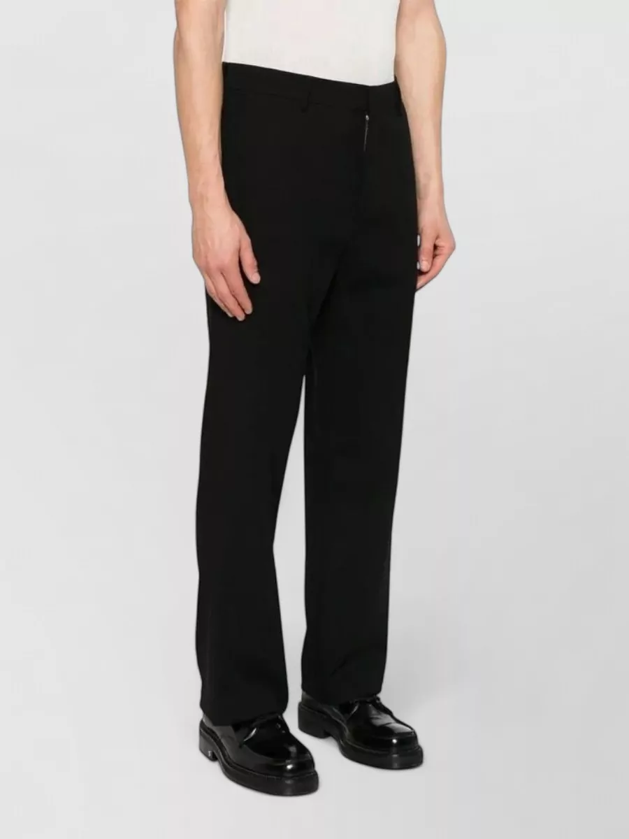 Ami Paris Virgin Wool Straight-Leg Trousers