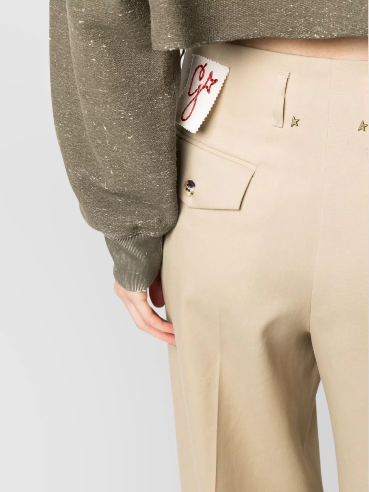 Golden Goose Wide Leg High Waist Pleated Trousers