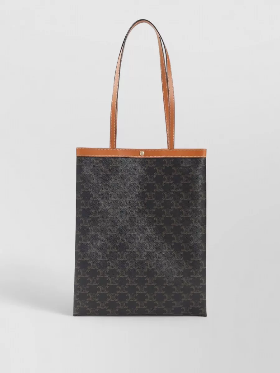 Celine leather logo print tote bag
