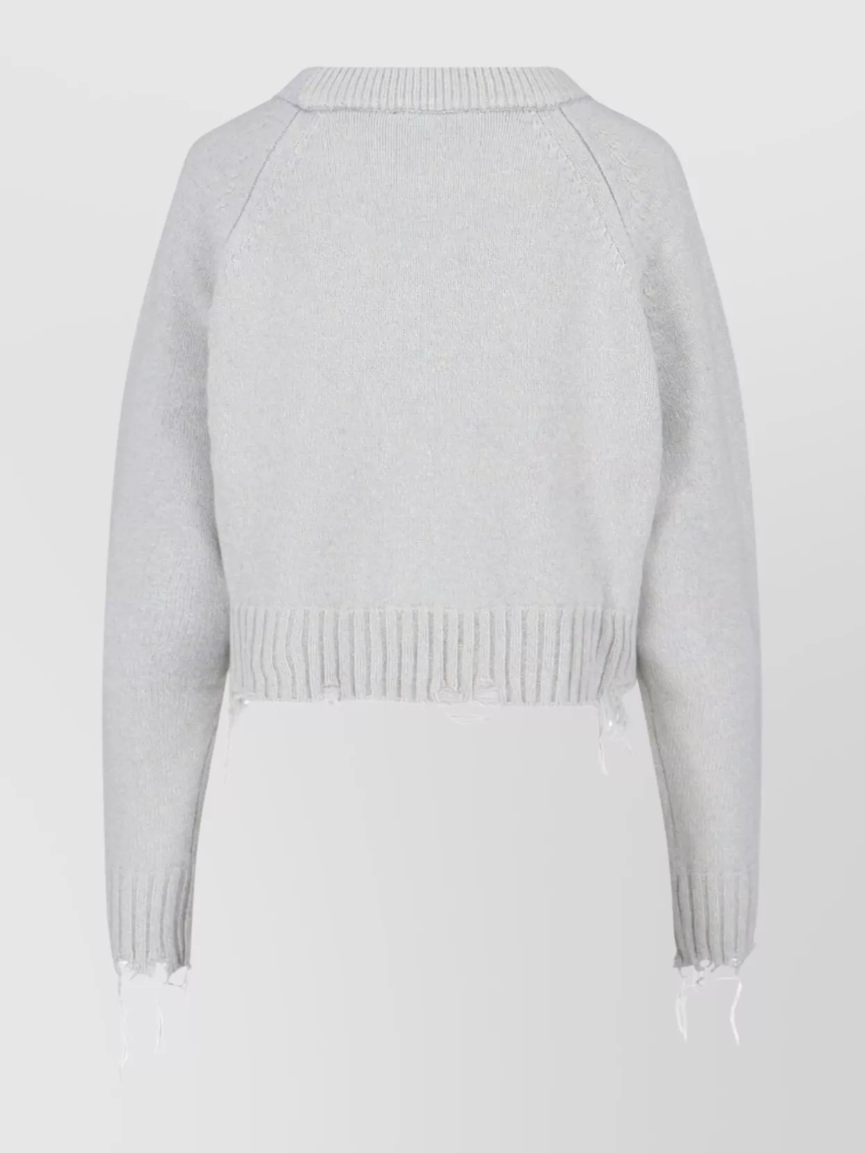 Low Classic Cropped Knitwear Raglan Sleeves In White