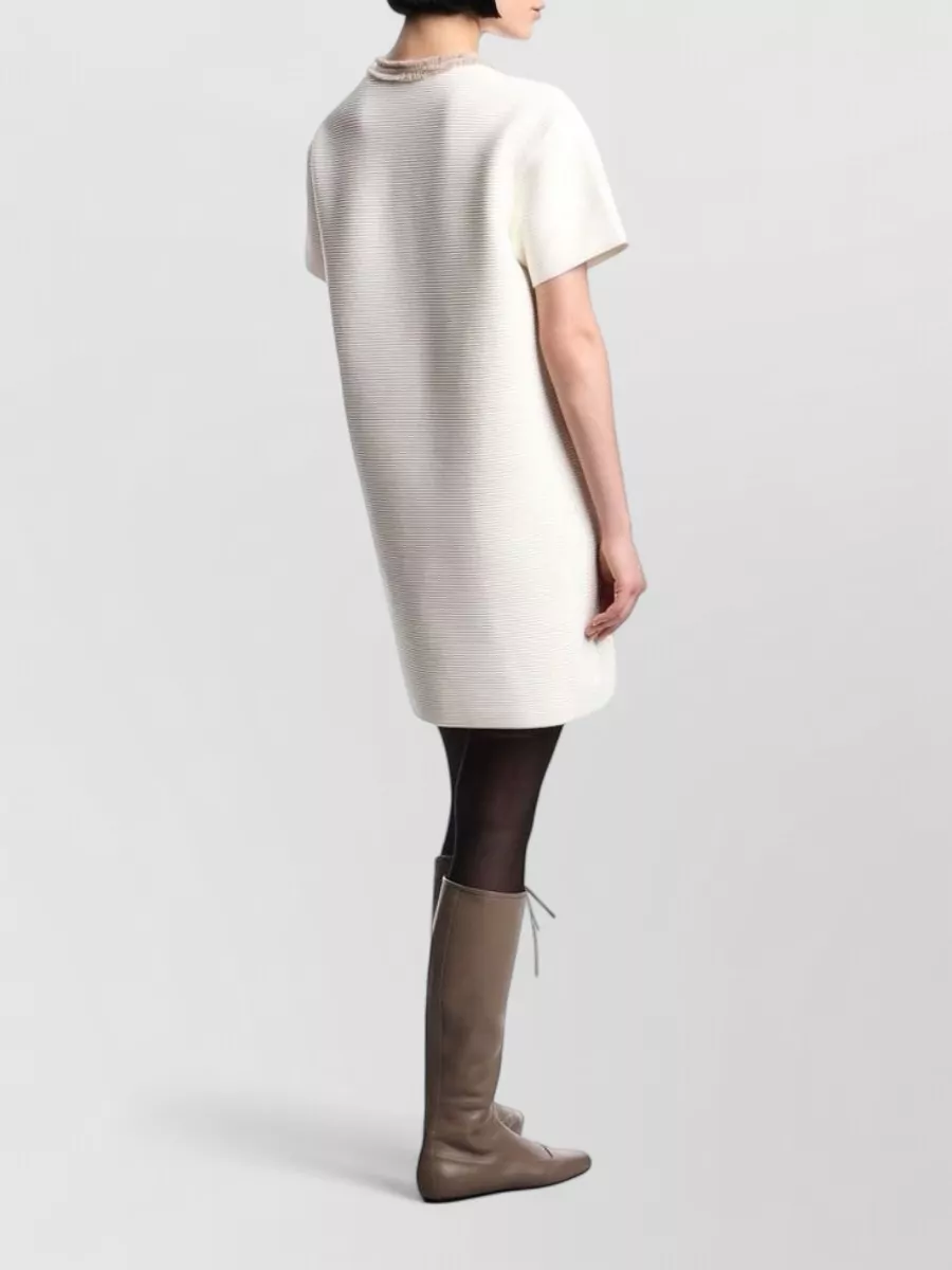 Emporio Armani Ribbed Short-Sleeve Mini Dress