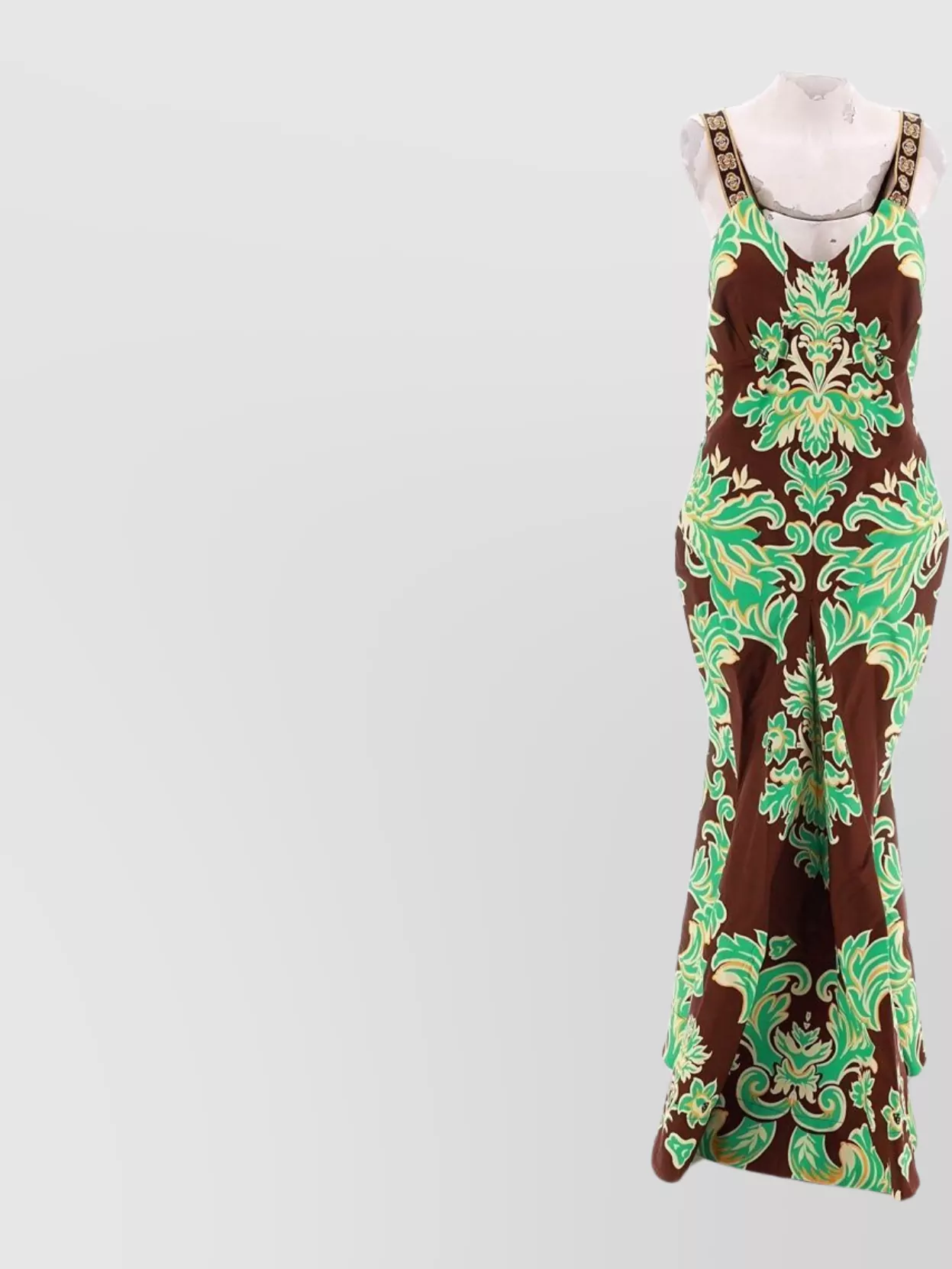 Etro Trimmed Sleeveless Flared Printed Midi Dress In Multi