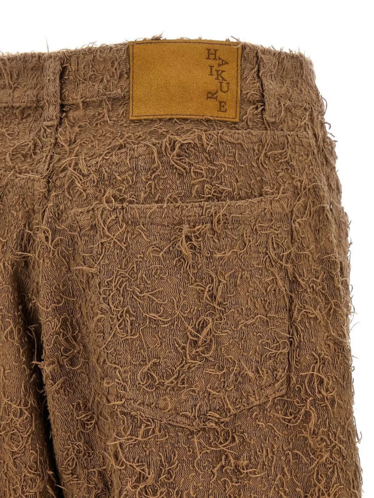 Haikure Becky Fur-effect Cotton Jeans In Brown